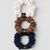 Fresh Mini Scrunchie 3-Pack - Sun Kissed Brown/Ivory/Navy