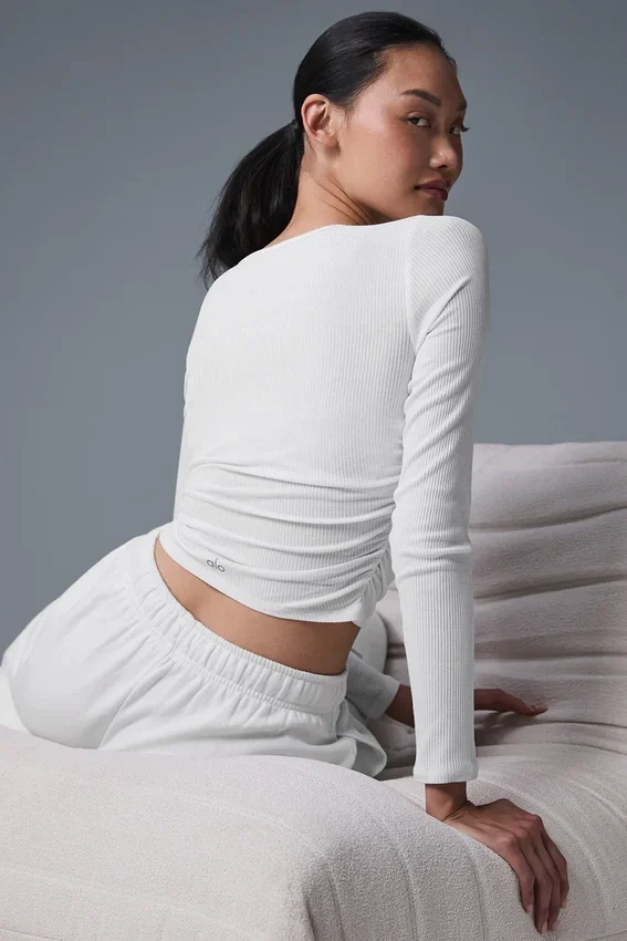 Gather Long Sleeve - White