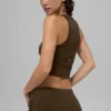 Goddess Ribbed Go-To Tank - Espresso