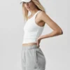 Goddess Ribbed Go-To Tank - White