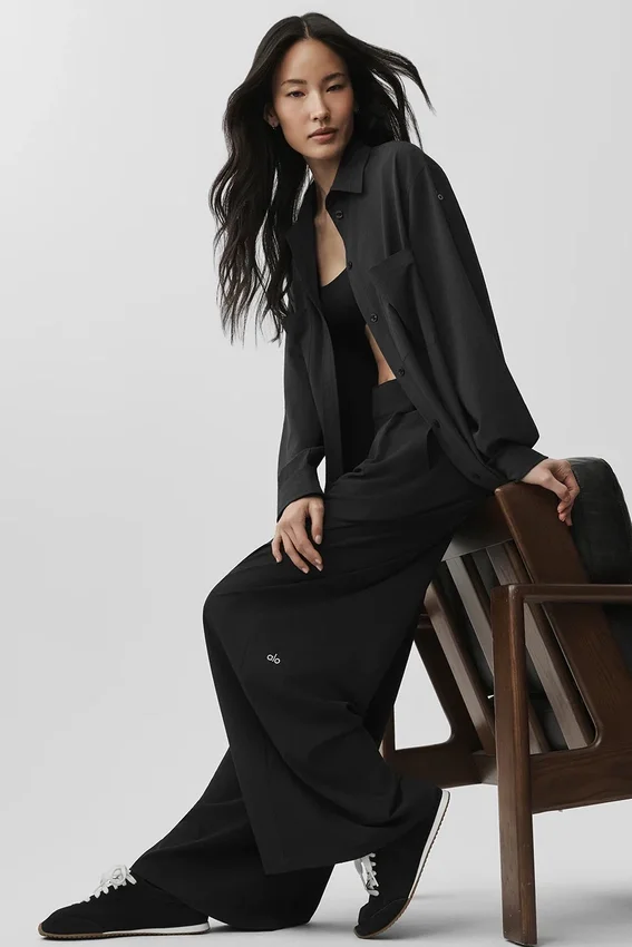 High-Waist Dreamscape Trouser (Regular) - Black