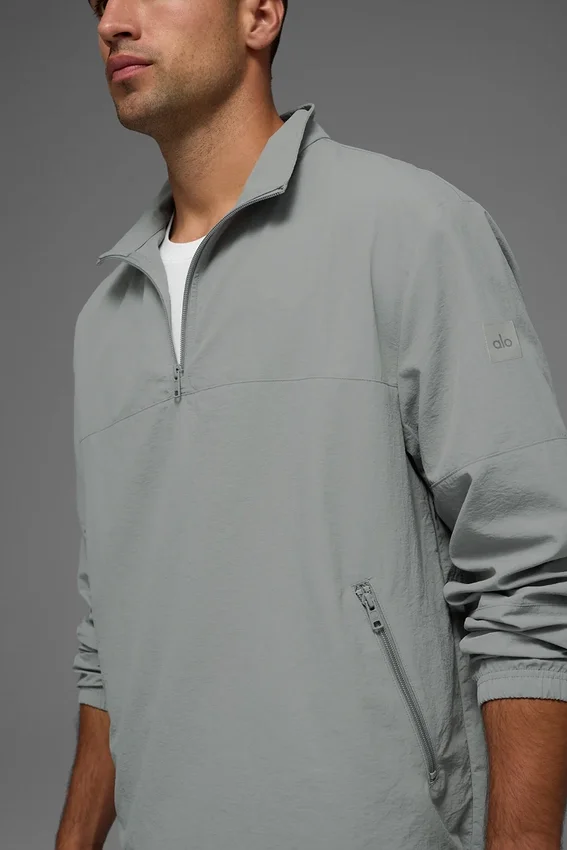Light Weight Takeaway Track Pullover - Lunar Grey