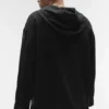 Linen Days Button up Hoodie - Black
