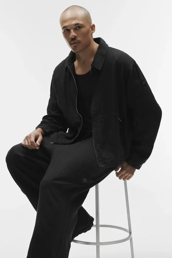 Linen Days Full Zip Jacket - Black
