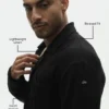 Linen Jersey Coastal Long Sleeve Button up - Black