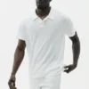 Linen Jersey Coastal Short Sleeve Polo - White