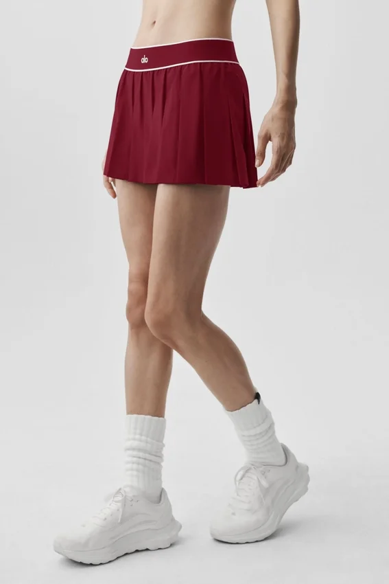Low-Rise Amp It up Tennis Skirt - Summer Romance Red