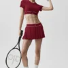 Low-Rise Amp It up Tennis Skirt - Summer Romance Red