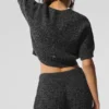 Marl Sweater Short Sleeve - Black Marl