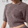 Marl Sweater Short Sleeve - Mushroom Marl