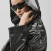 Metallic Break Line Trench - Silver Metallic