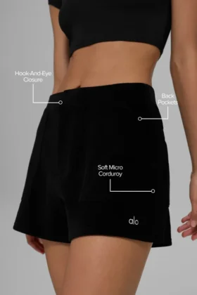 Micro Corduroy on Duty Short – Black