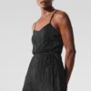 Micro Plisse Game on Tennis Dress - Black