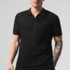 Open-Knit Polo - Black