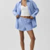 Pinstripe Daylight Boxer Short - Light Provence Blue/White