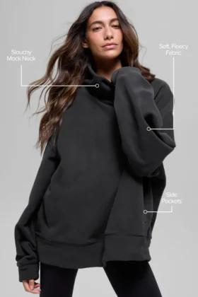 Polar Fleece Hazy Pullover – Black