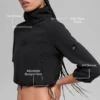 Polar Fleece Retreat Cropped Jacket - Black