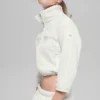 Polar Fleece Retreat Cropped Jacket - White Heather Grey