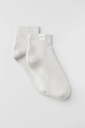 Quarter Crew Street Sock - White Heather