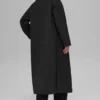 Quilted Skyline Long Coat - Black