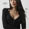 Ribbed Cropped Whisper Cardigan - Black