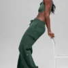 Scholar Knit High-Waist Cargo Pant - Clover Green