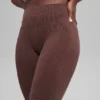 Seamless High-Waist Two Tone Rib Legging - Brownstone Heather