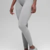 Seamless High-Waist Two Tone Rib Legging - Light Misty Grey Heather