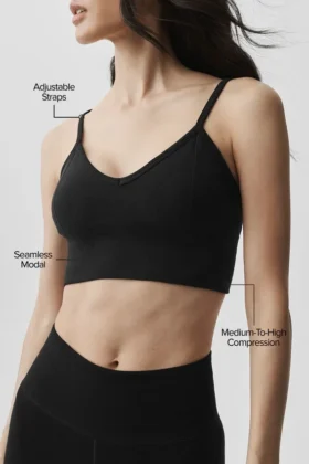 Seamless Modal Ribbed Delight Bralette – Black