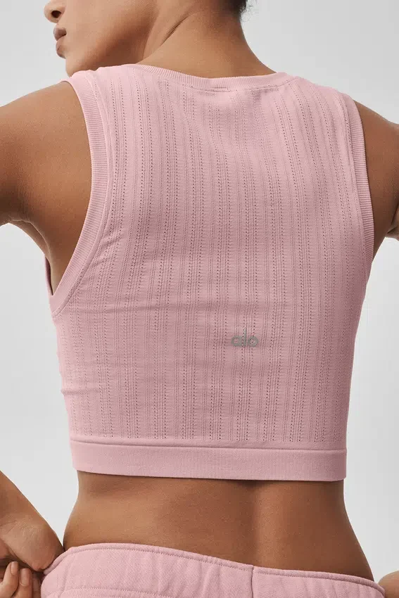 Seamless Pointelle Tank - Vintage Pink