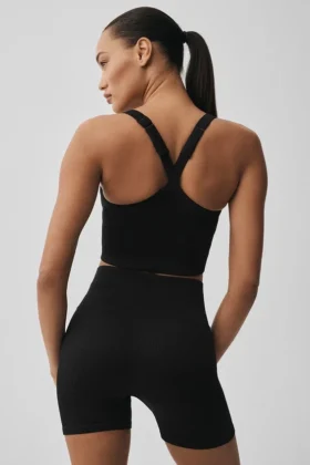 Seamless Ribbed Favorite Bra Tank – Black