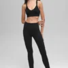 Seamless Two Tone Rib Bra - Black