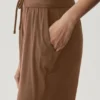 Semi-Sheer Delicate Lounge Flare Pant - Sun Kissed Brown