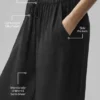 Semi-Sheer Golden Hour High-Waist Straight Leg Pant - Black