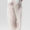 Sheer Game Time Wide Leg Jogger - White