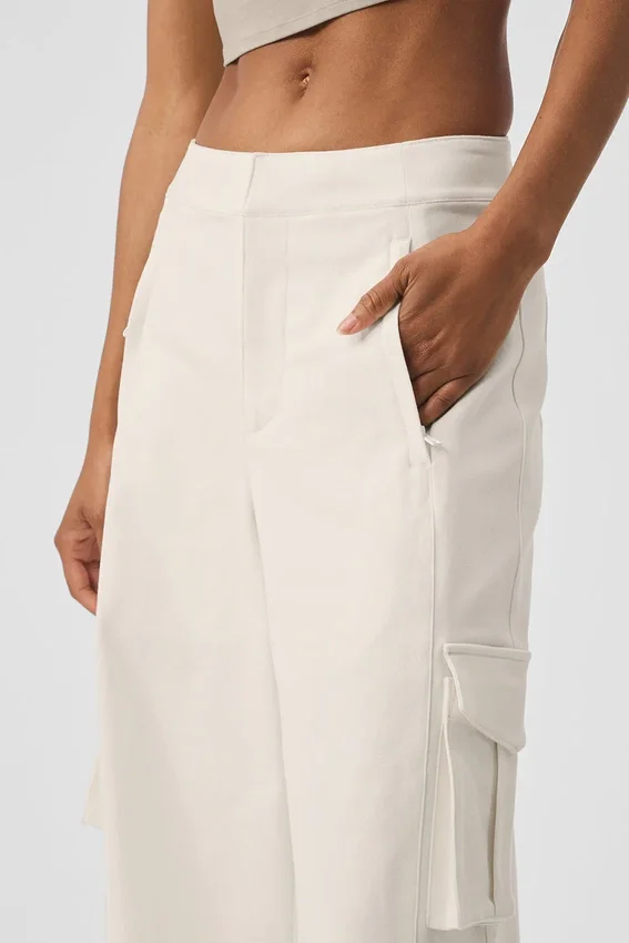 Show off Cargo Wide Leg Trouser (Long) - Ivory