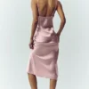 Silk Luminous Slip Dress - Pink Champagne