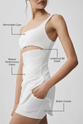 Slice Tennis Dress – White