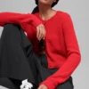 Snuggle up Sweater Cropped Cardigan - Bright Red