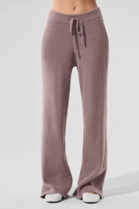 Snuggle up Sweater High-Waist Wide Leg Pant - Mushroom