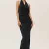 Summer Soiree Halter Maxi Dress - Black