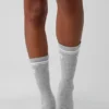 Unisex Throwback Sock - Athletic Heather Grey/White