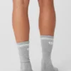 Unisex Throwback Sock - Athletic Heather Grey/White