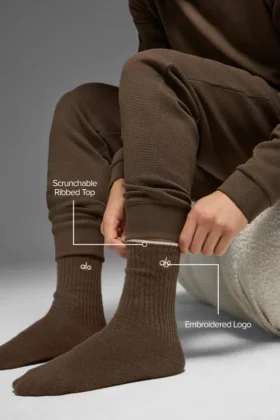 Unisex Wool Cashmere Light Frosted Sock – Espresso Heather/Ivory