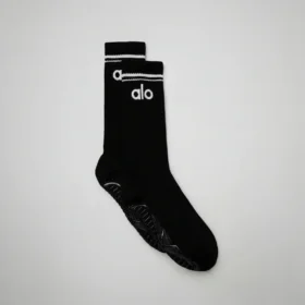 Women's Throwback Barre Sock - Black/White