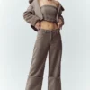 Wool Blend Nightcap Corset Top - Alpine Cocoa Heather