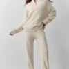 Wool Cashmere New Class 1/4 Zip Pullover - Oatmeal Heather