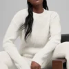 Wool Cashmere Ribbed Noble Crewneck Sweater - Ivory